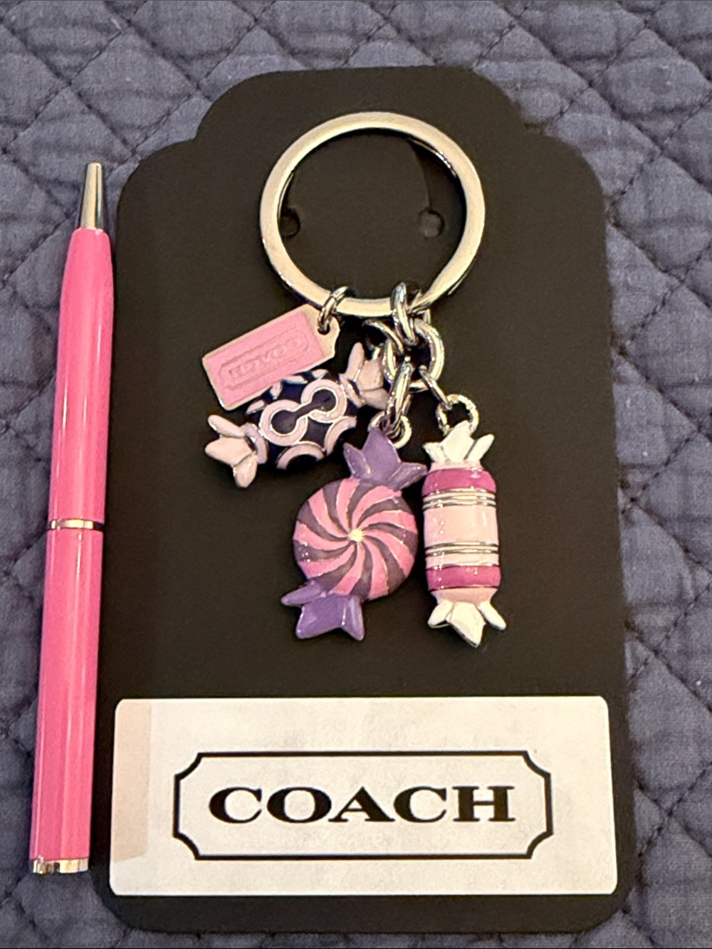 Coach Y2K Sweets Candy Mix Multi Charm Keychain Bag Charm Silver Pastel  and PEN